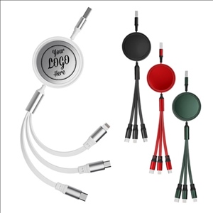 Retractable 3-in-1 Metal Charging Cable